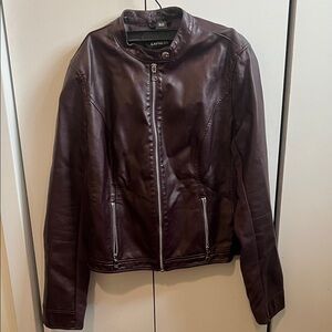 Express Women's Leather Jacket - Dark Brown
